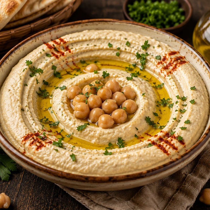 حمص بالطحينة